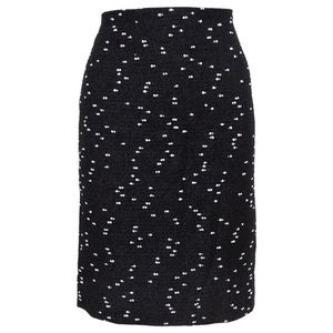 Oscar de la Renta Monochrome Tweed Fitted Short Skirt, size 6